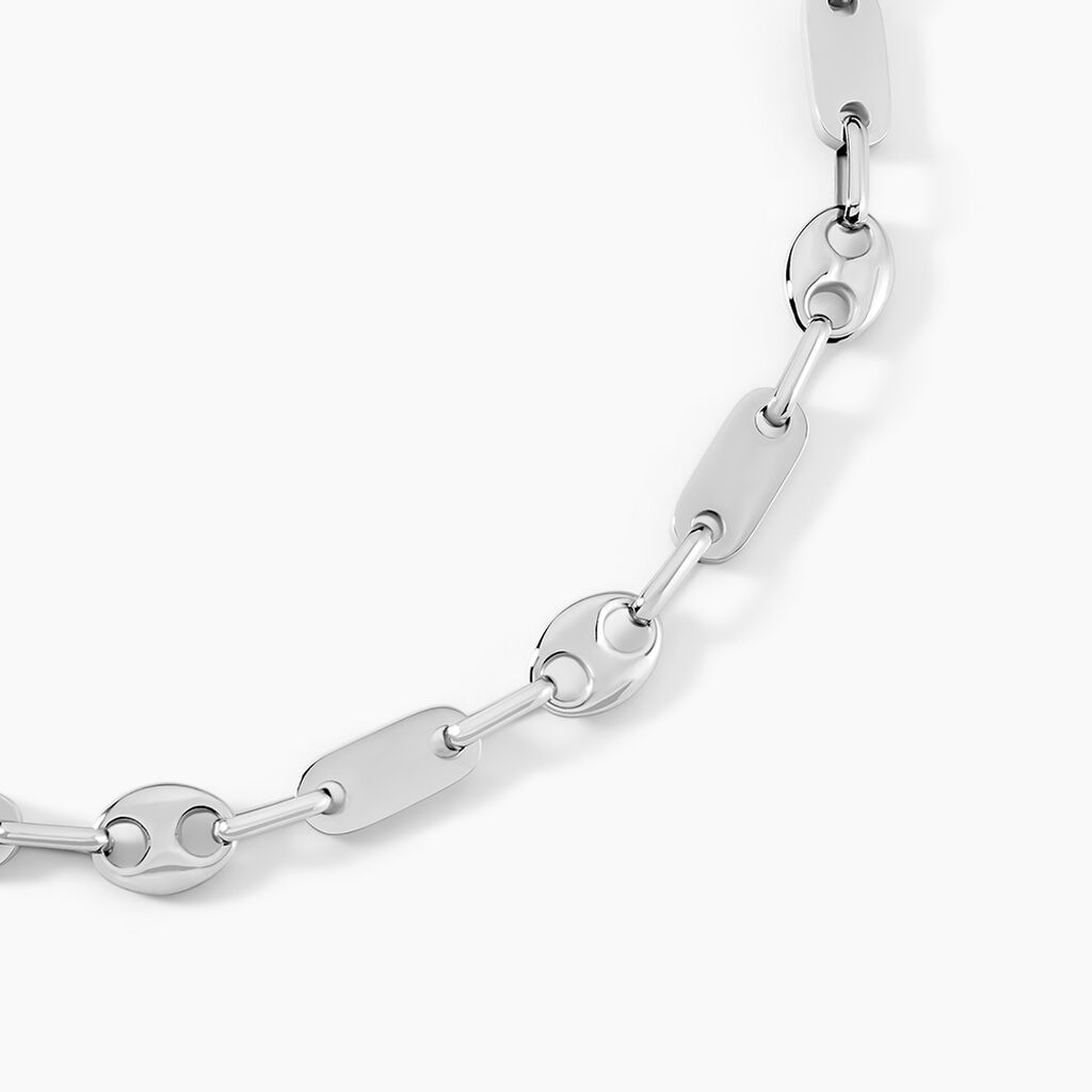 Collier Kobe Acier Blanc -  Homme | Histoire d’Or