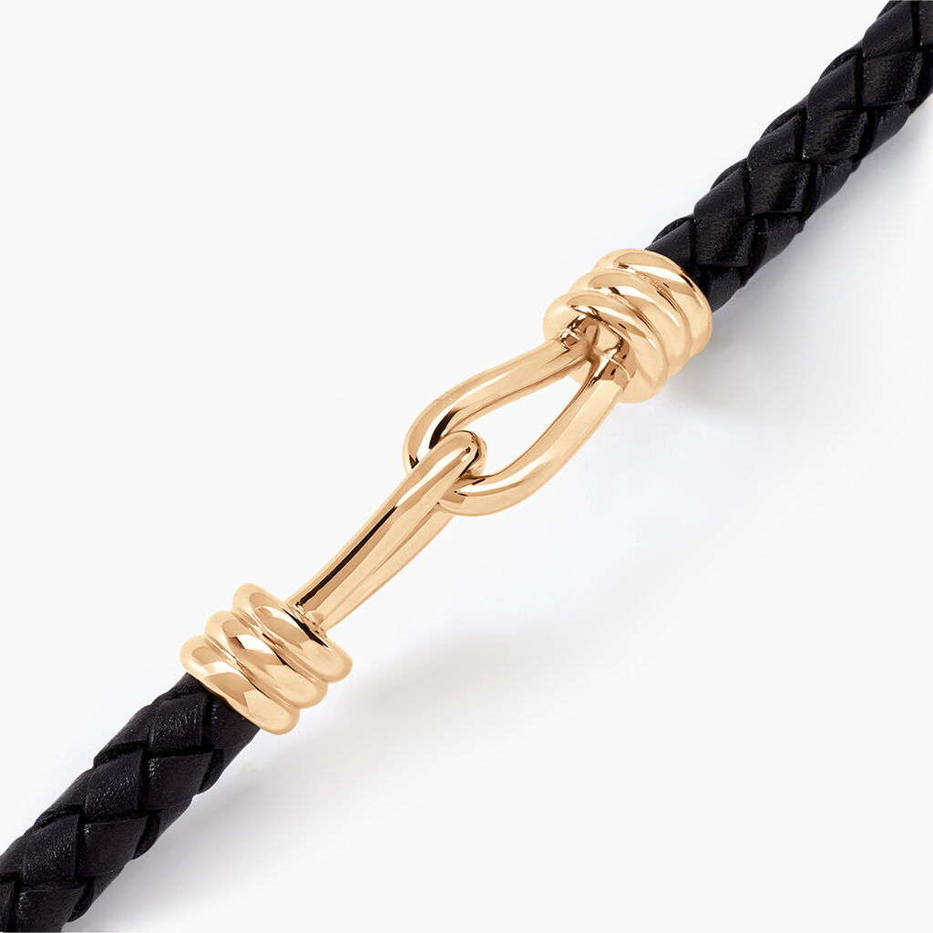 Bracelet Plaqué Or Rodolf Cuir - Bracelets cordon Homme | Histoire d’Or