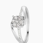 Bague  Petunia Or Blanc Diamant - Bagues avec pierre Femme | Histoire d&rsquo;Or