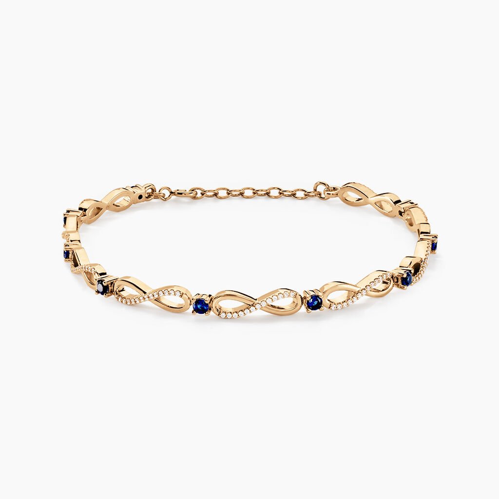 Bracelet Plaqu&eacute; Or Kelian Oxydes De Zirconium Et Pierres Bleues - Bracelets Femme | Histoire d&rsquo;Or