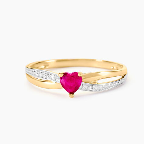 Bague Skylar Or Bicolore Rubis Diamant - Bagues solitaires Femme | Histoire d’Or