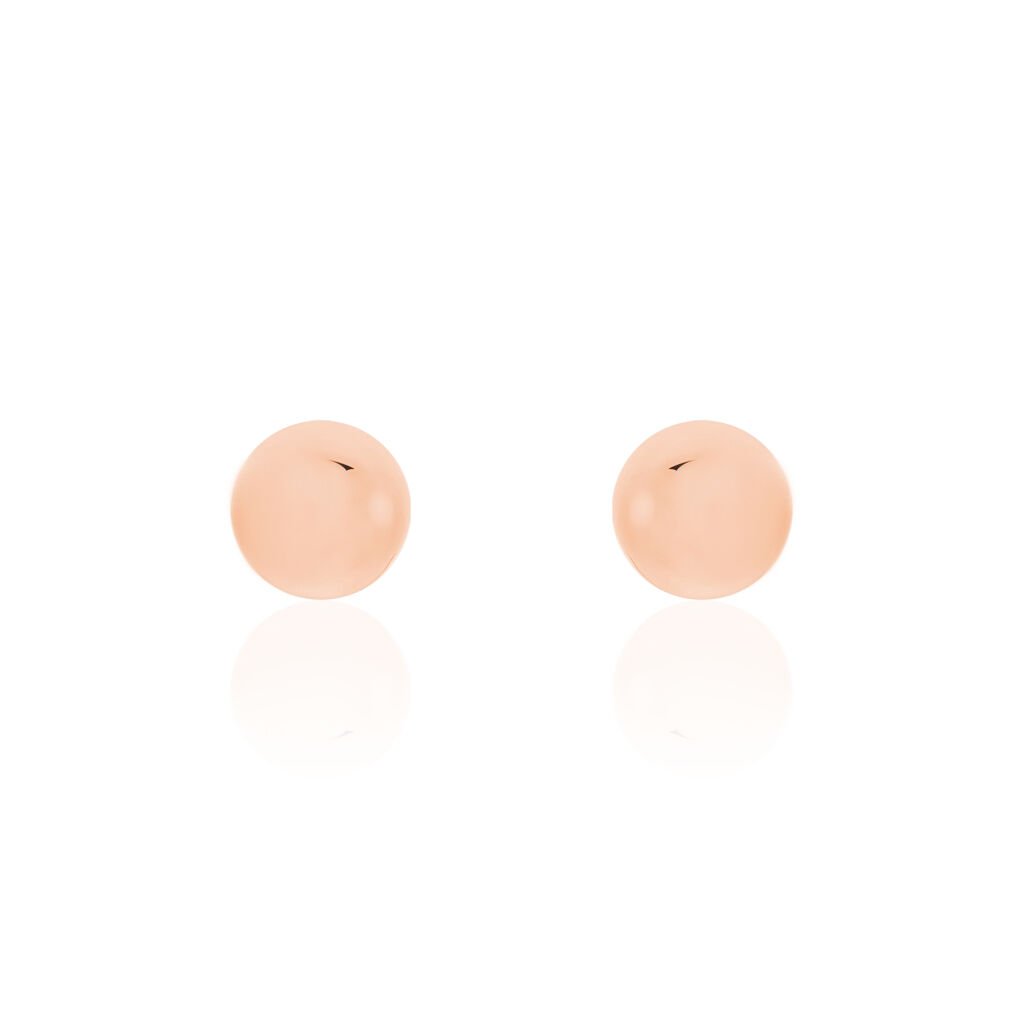 Boucles D'oreilles Puces Fidelia Boule Or Rose - Clous d'oreilles Femme | Histoire d’Or