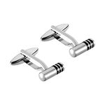 Boutons De Manchette Gaudens Acier Bicolore - Id&eacute;es cadeaux Homme | Histoire d&rsquo;Or