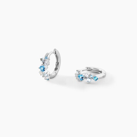 Cr&eacute;oles Rio Argent Blanc Oxyde De Zirconium - Boucles d'oreilles cr&eacute;oles Femme | Histoire d&rsquo;Or