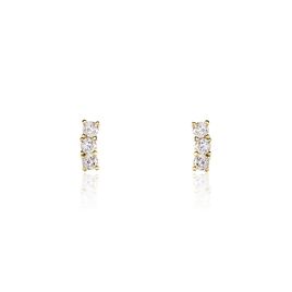Boucles D'oreilles Puces Plaqué Or Jaune Alodia Oxydes De Zirconium - Boucles d'oreilles fantaisie Femme | Histoire d’Or
