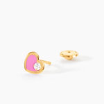 Boucles D'Oreilles Puces Tapio Or Jaune Oxyde De Zirconium - Clous d'oreilles Enfant | Histoire d&rsquo;Or
