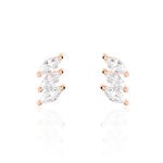 Boucles D'oreilles Puces Edma Or Rose Oxyde De Zirconium - Clous d'oreilles Femme | Histoire d&rsquo;Or