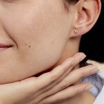 Boucles D'oreilles Puces Doreen Carre Or Jaune Oxyde De Zirconium - Clous d'oreilles Famille | Histoire d&rsquo;Or