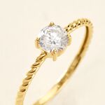 Bague Cymbeline Or Jaune Oxyde De Zirconium - Bagues solitaires Femme | Histoire d&rsquo;Or