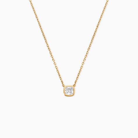 Collier Francine Argent Dor&eacute; A L'Or 750/1000 Oxyde De Zirconium - Colliers Femme | Histoire d&rsquo;Or