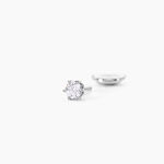 Boucles D'oreilles Puces Natalia Pl Platine Blanc Diamant - Boucles d'oreilles pierres pr&eacute;cieuses Femme | Histoire d&rsquo;Or