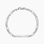 Bracelet Identit&eacute; Argent Blanc Vivian - Gourmettes Homme | Histoire d&rsquo;Or