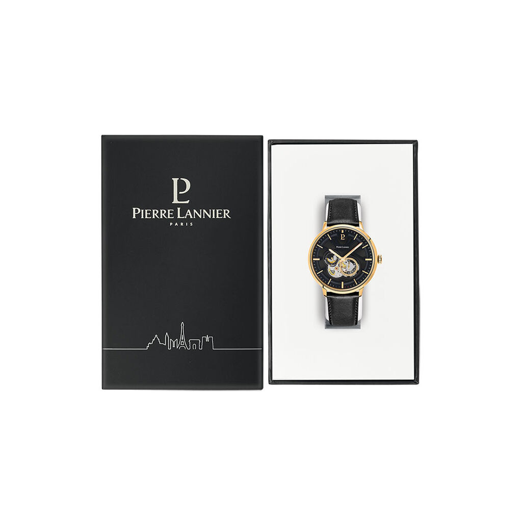Montre Pierre Lannier Trio Noir - Montres Homme | Histoire d&rsquo;Or