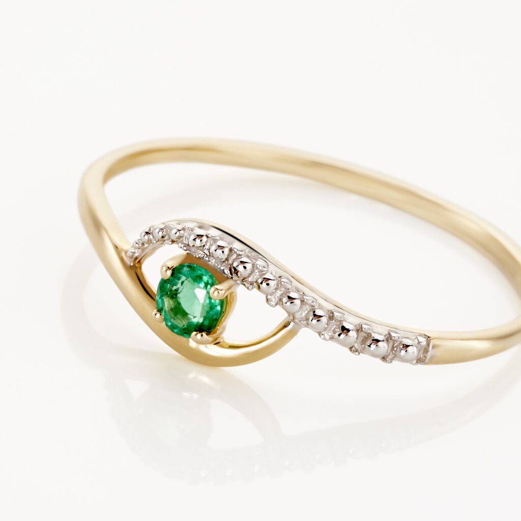 Bague Or Jaune Karmele Emeraude - Bagues solitaires Femme | Histoire d’Or