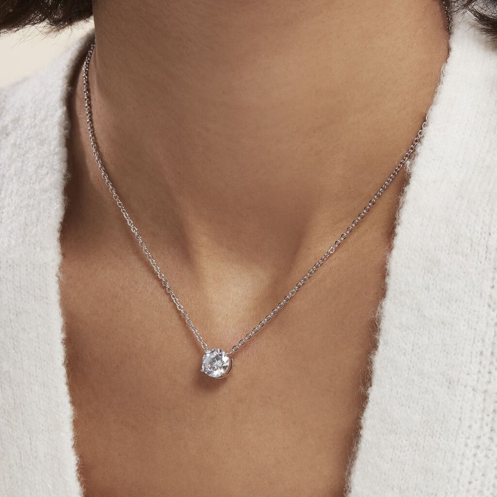Collier Argent Blanc Aroha Oxyde De Zirconium - Colliers fantaisie Femme | Histoire d’Or