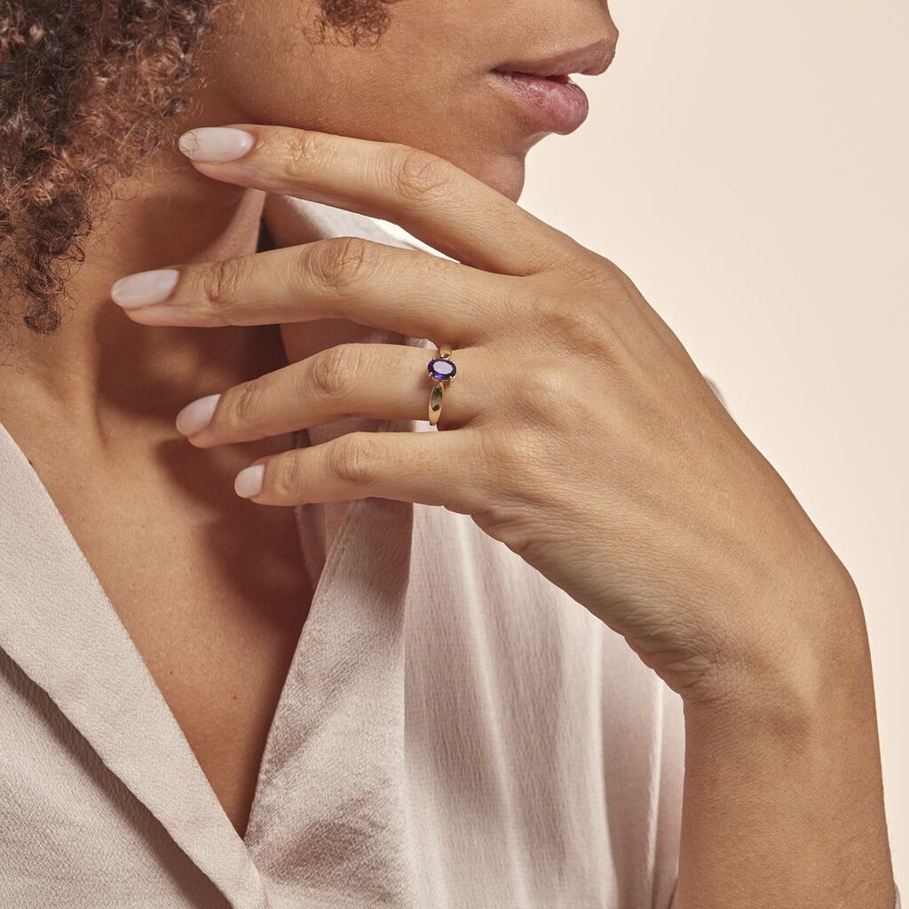 Bague Solitaire Arzula Or Jaune Amethyste - Bagues solitaires Femme | Histoire d’Or