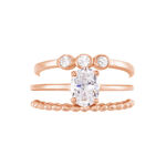 Bague Solitaire Tavira Argent Rose Oxyde De Zirconium - Bagues de fian&ccedil;ailles ronde Femme | Histoire d&rsquo;Or