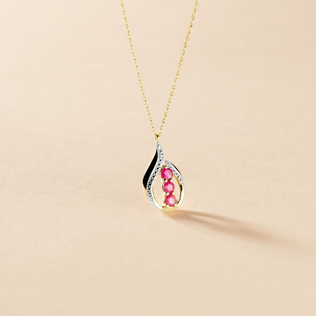 Collier Aurora Or Jaune Rubis Et Diamant - Colliers Femme | Histoire d’Or