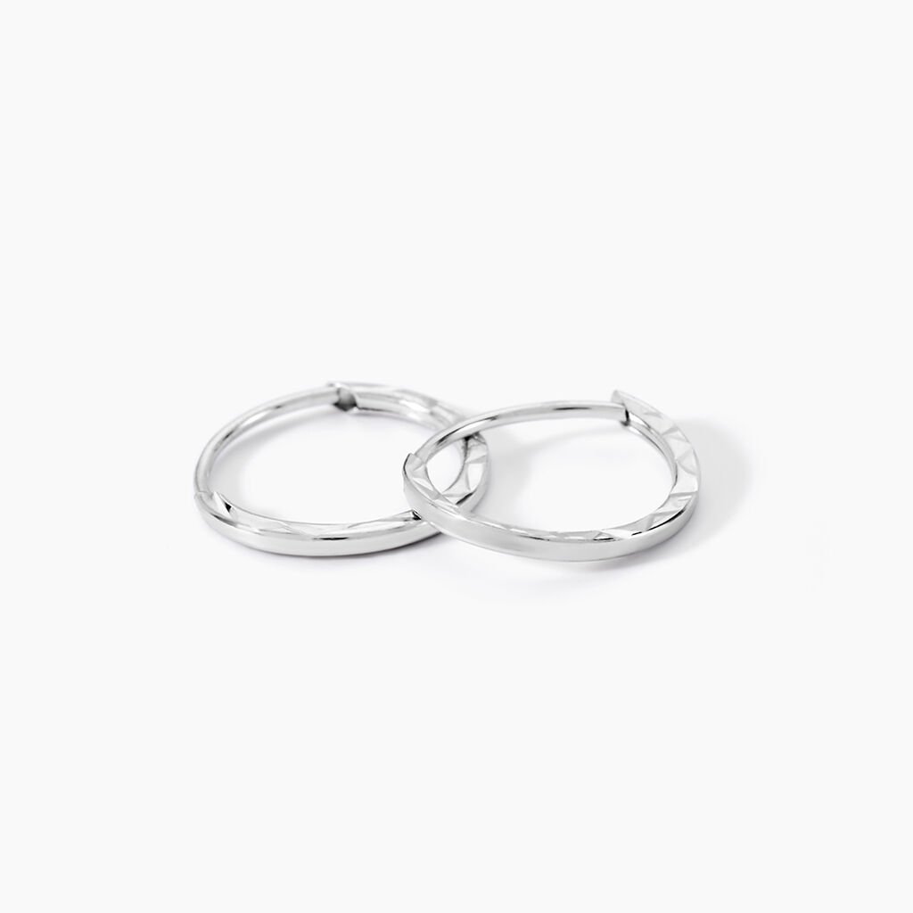 Créoles Valerina Or Blanc - Boucles d'oreilles créoles Femme | Histoire d’Or