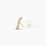 Boucles D'Oreilles Puces Dahina Argent Dor&eacute; A L'Or 750/1000 Oxyde De Zirconium - Boucles d'oreilles fantaisie Femme | Histoire d&rsquo;Or