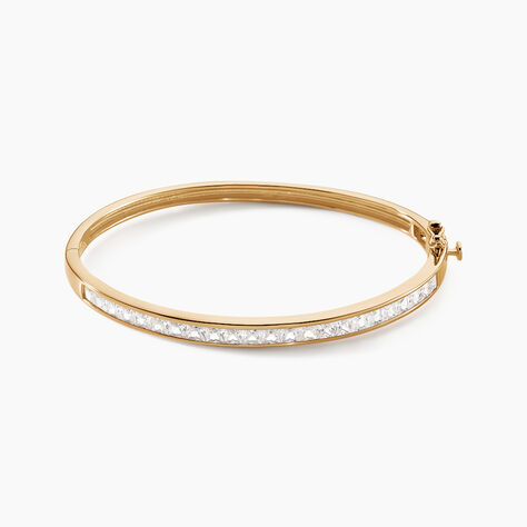 Bracelet Jonc Frieda Plaqué Or Jaune Oxyde De Zirconium - Bracelets joncs Femme | Histoire d’Or