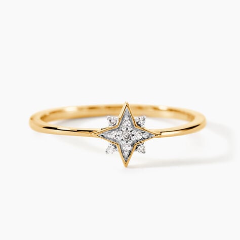 Bague Jaia Or Jaune Diamant - Bagues avec pierre Femme | Histoire d&rsquo;Or