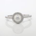 Bague Argent Blanc Suada Perle De Culture Oxyde De Zirconium - Bagues solitaires Femme | Histoire d&rsquo;Or