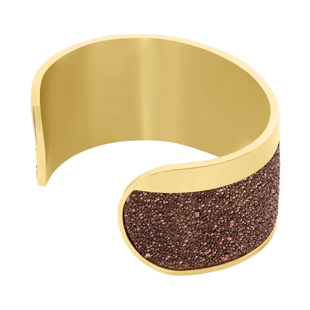 Bracelet Manchette Ouvert Acier Rose Carron - Bracelets manchettes Femme | Histoire d&rsquo;Or
