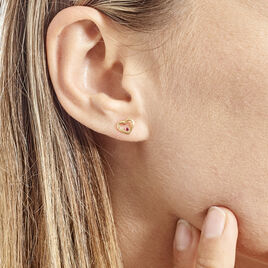 Boucles D'oreilles Puces Martella Or Jaune Rubis - Clous d'oreilles Femme | Histoire d’Or