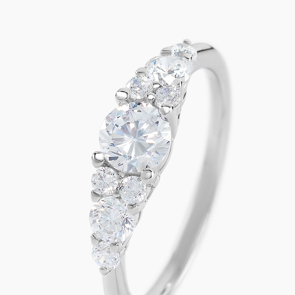 Bague Maiwen Argent Blanc Oxyde De Zirconium - Bagues solitaires Femme | Histoire d’Or
