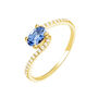 Bague Loriane Or Jaune Iolite Et Oxyde De Zirconium