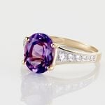 Bague Or Jaune Marie-camille Am&eacute;thyste Oxydes De Zirconium - Bagues solitaires Femme | Histoire d&rsquo;Or