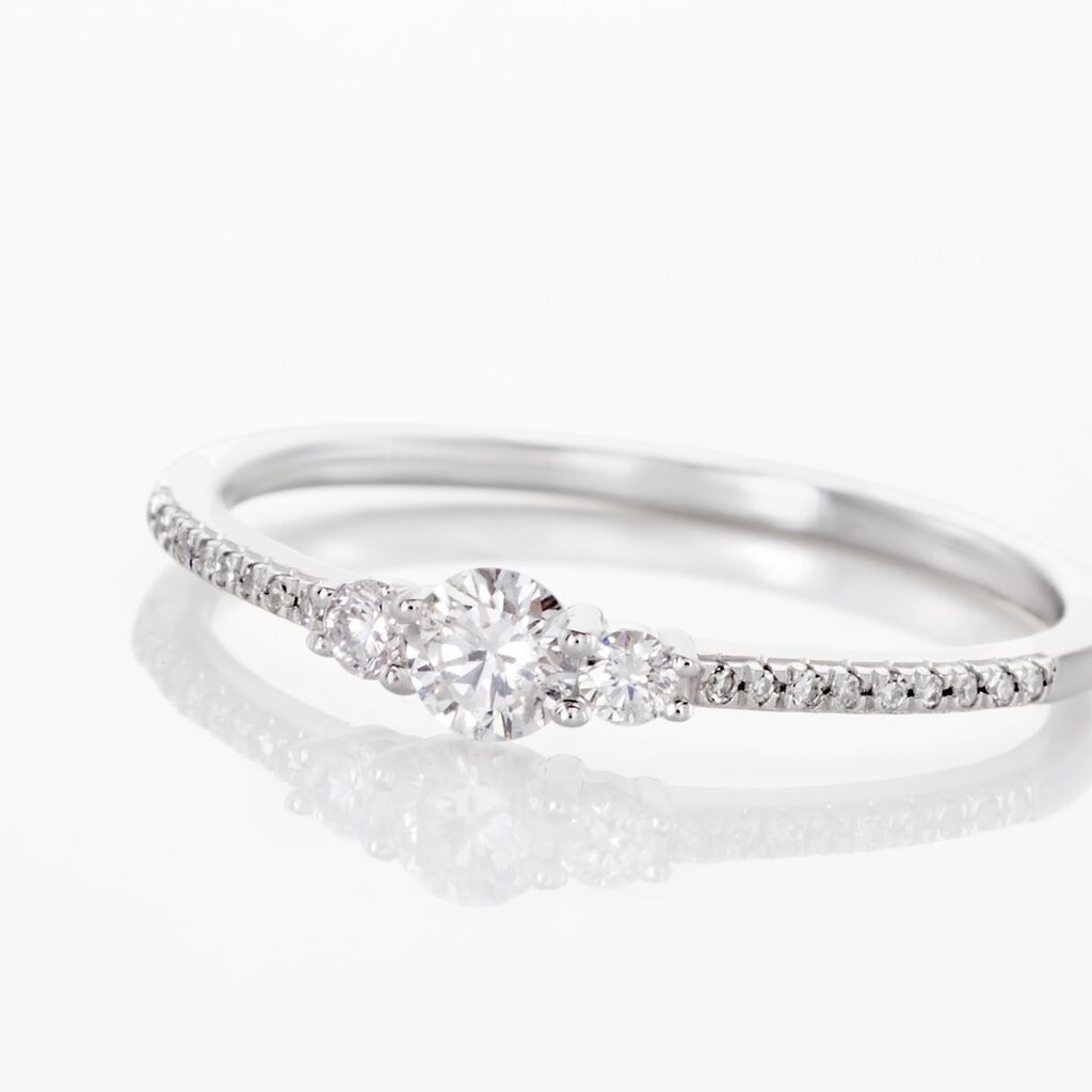 Bague Or Blanc Sabine Diamants - Bagues solitaires Femme | Histoire d&rsquo;Or