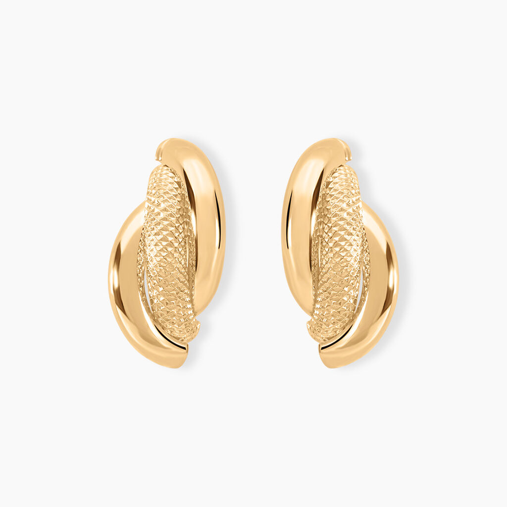 Demi Créoles Or Jaune Fermine - Boucles d'oreilles créoles Femme | Histoire d’Or