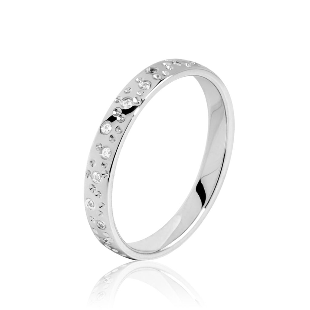 Alliance Elberta Or Blanc Diamant - Alliances Unisex | Histoire d’Or
