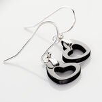 Boucles D'oreilles Pendantes Alena Argent Blanc C&eacute;ramique Et Oxyde - Boucles d'oreilles fantaisie Femme | Histoire d&rsquo;Or