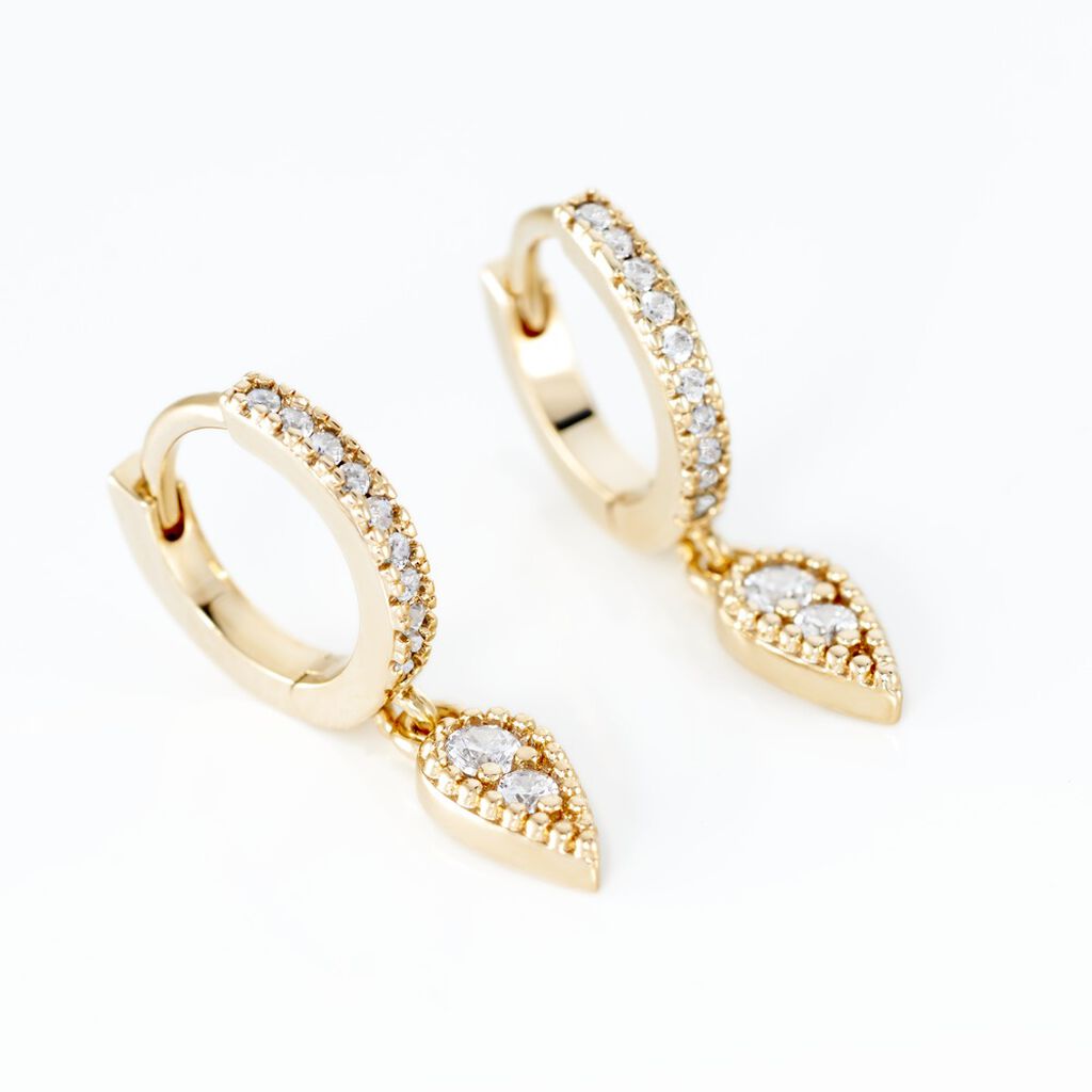 Créoles Lilibeth Plaqué Or Jaune Oxyde De Zirconium Oxyde - Boucles d'oreilles créoles Femme | Histoire d’Or