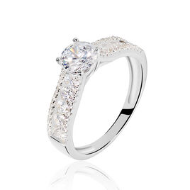 Bague Solitaire Hamane Argent Blanc Oxyde De Zirconium - Bagues solitaires Femme | Histoire d’Or