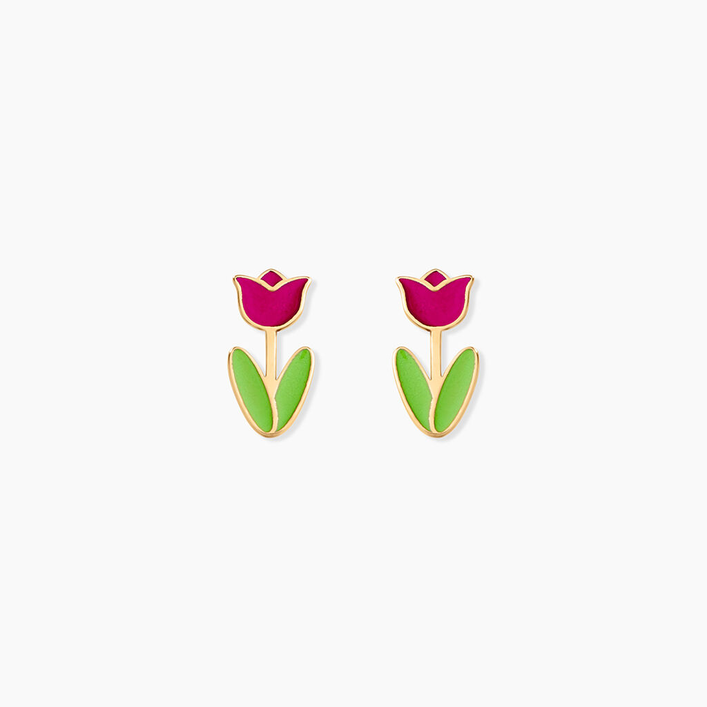 Boucles D'Oreilles Puces Tuulikki Or Jaune - Clous d'oreilles Enfant | Histoire d&rsquo;Or