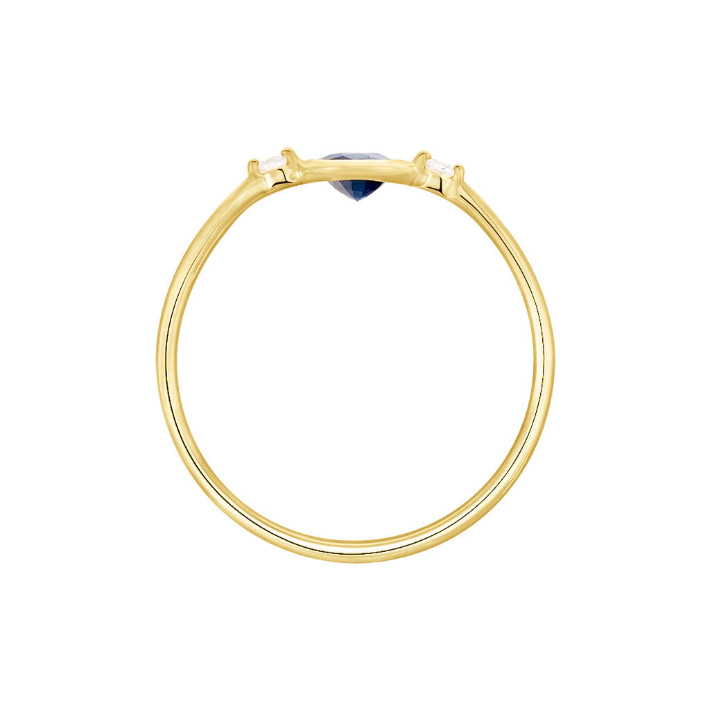Bague Jahyna Or Jaune Saphir Et Diamant - Bagues solitaires Femme | Histoire d&rsquo;Or