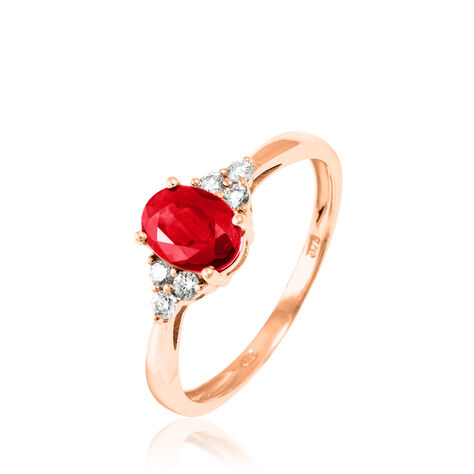 Bague Lea Or Rose Rubis Et Diamant - Bagues solitaires Femme | Histoire d’Or