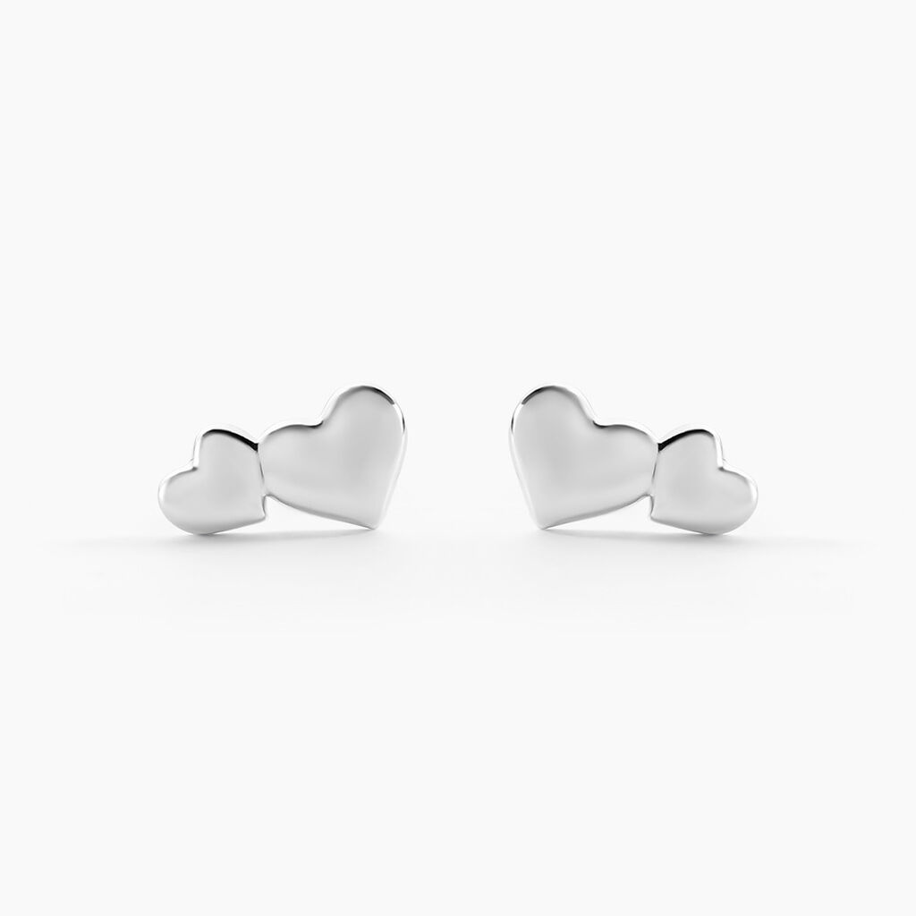 Boucles D'oreilles Puces Te Amo Argent Blanc - Boucles d'oreilles fantaisie Femme | Histoire d’Or