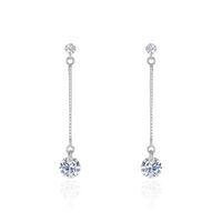 Boucles D'oreilles Pendantes Regane Or Blanc Oxyde De Zirconium