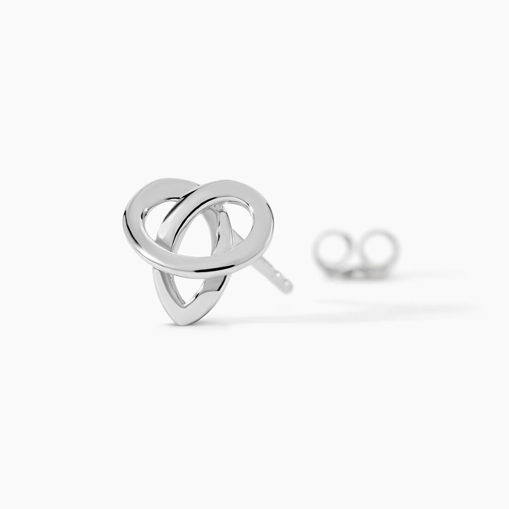 Boucles D'oreilles Puces Shainy Argent Blanc - Boucles d'oreilles fantaisie Femme | Histoire d&rsquo;Or