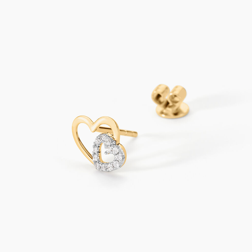 Boucles D'oreilles Puces Marineta Or Jaune Oxyde De Zirconium - Clous d'oreilles Femme | Histoire d’Or