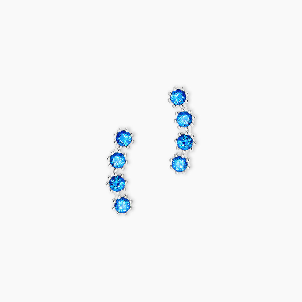 Boucles D'oreilles Puces Karrie Argent Blanc Oxyde De Zirconium - Boucles d'oreilles fantaisie Femme | Histoire d&rsquo;Or