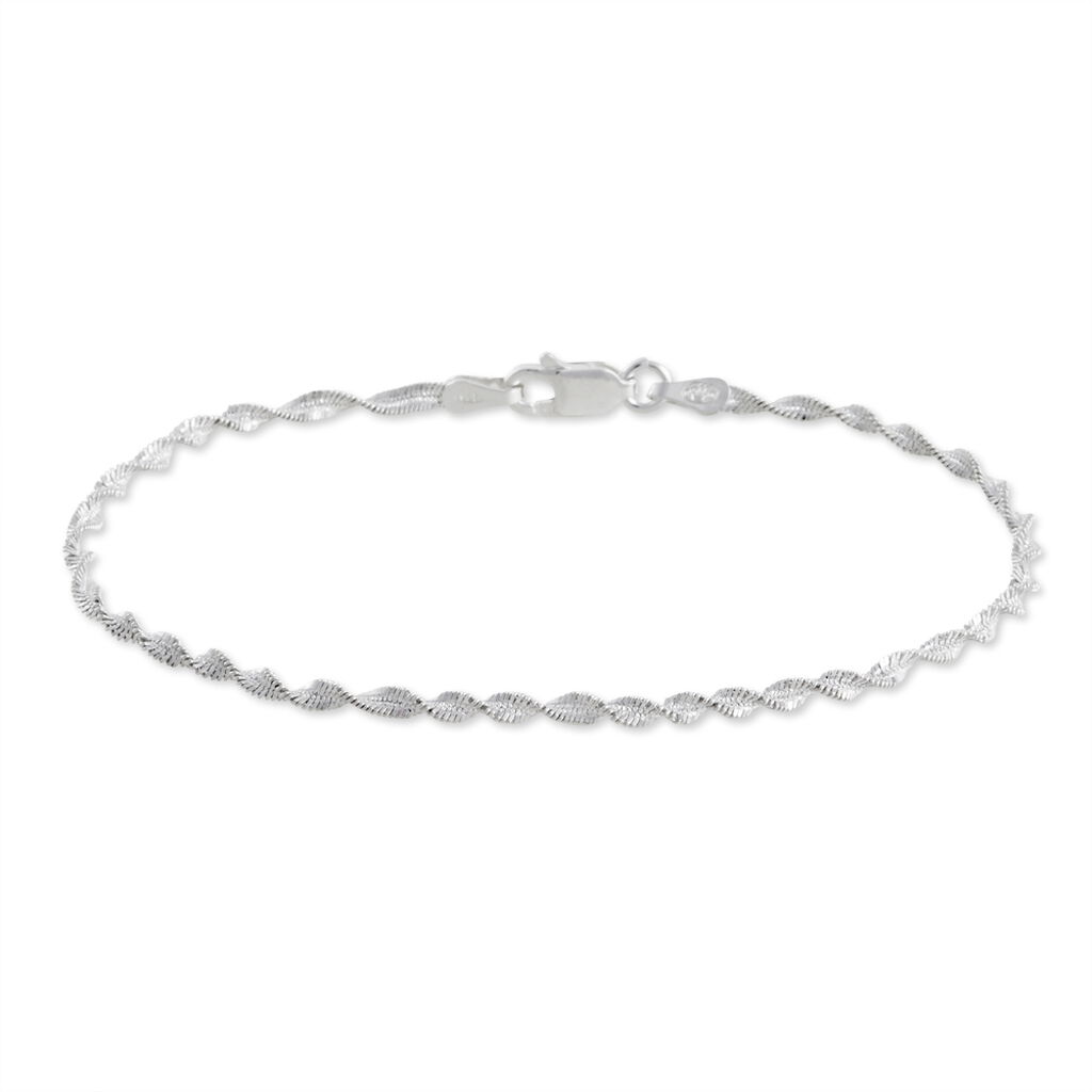 Bracelet Ciana Torsade Diamante Argent Blanc