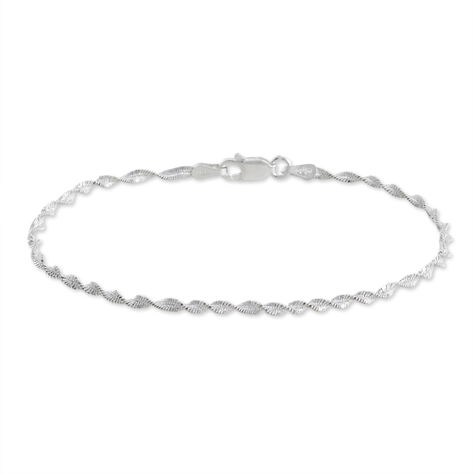 Bracelet Ciana Torsade Diamante Argent Blanc - Bracelets Femme | Histoire d’Or