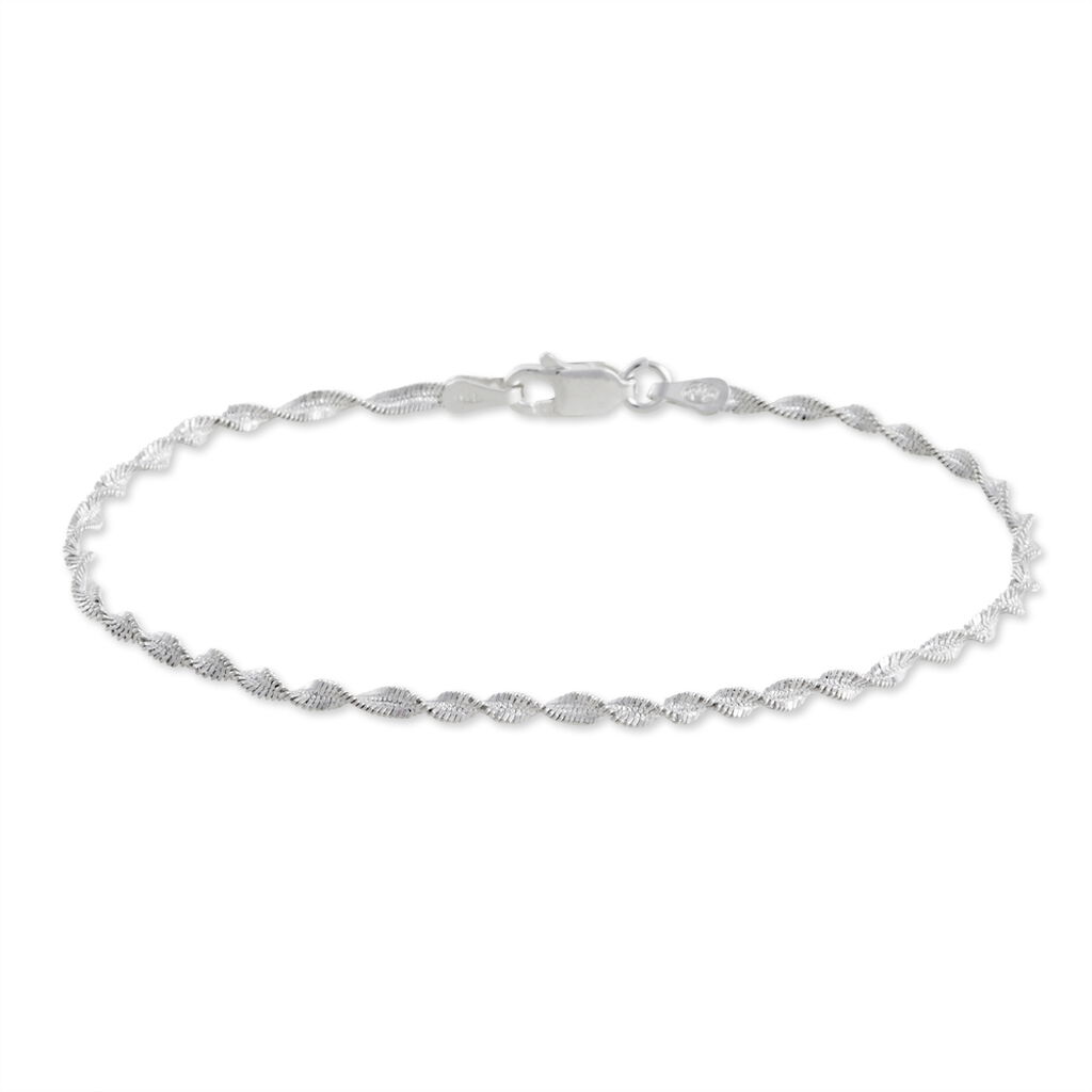 bracelet ciana torsade diamante argent blanc