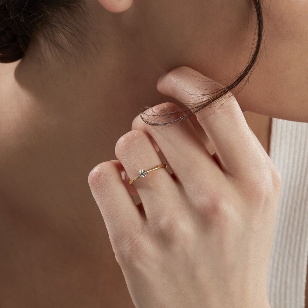 Bague Solitaire Or Jaune Aphrodite Diamant - Bagues solitaires Femme | Histoire d’Or